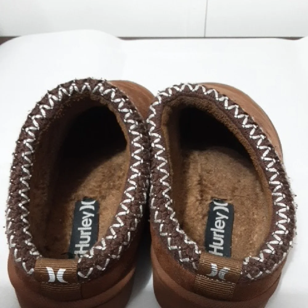 HULEY Modi Brown Faux‎ Fur Fleece Slip-On Slippers